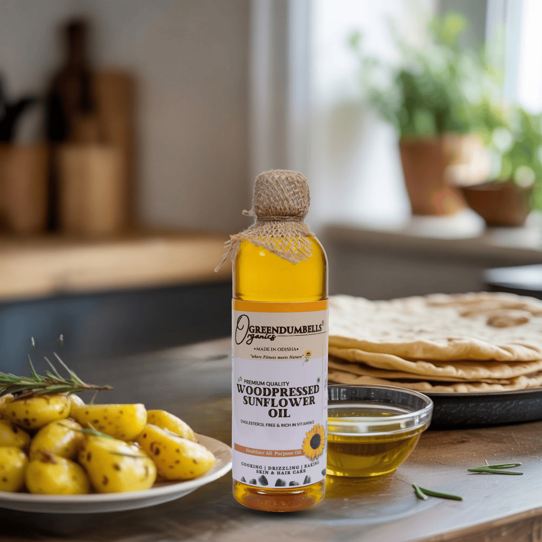 FI 7 Cold Pressed Sunflower Oil 500 mL – GreenDumbells Organics - Image 1
