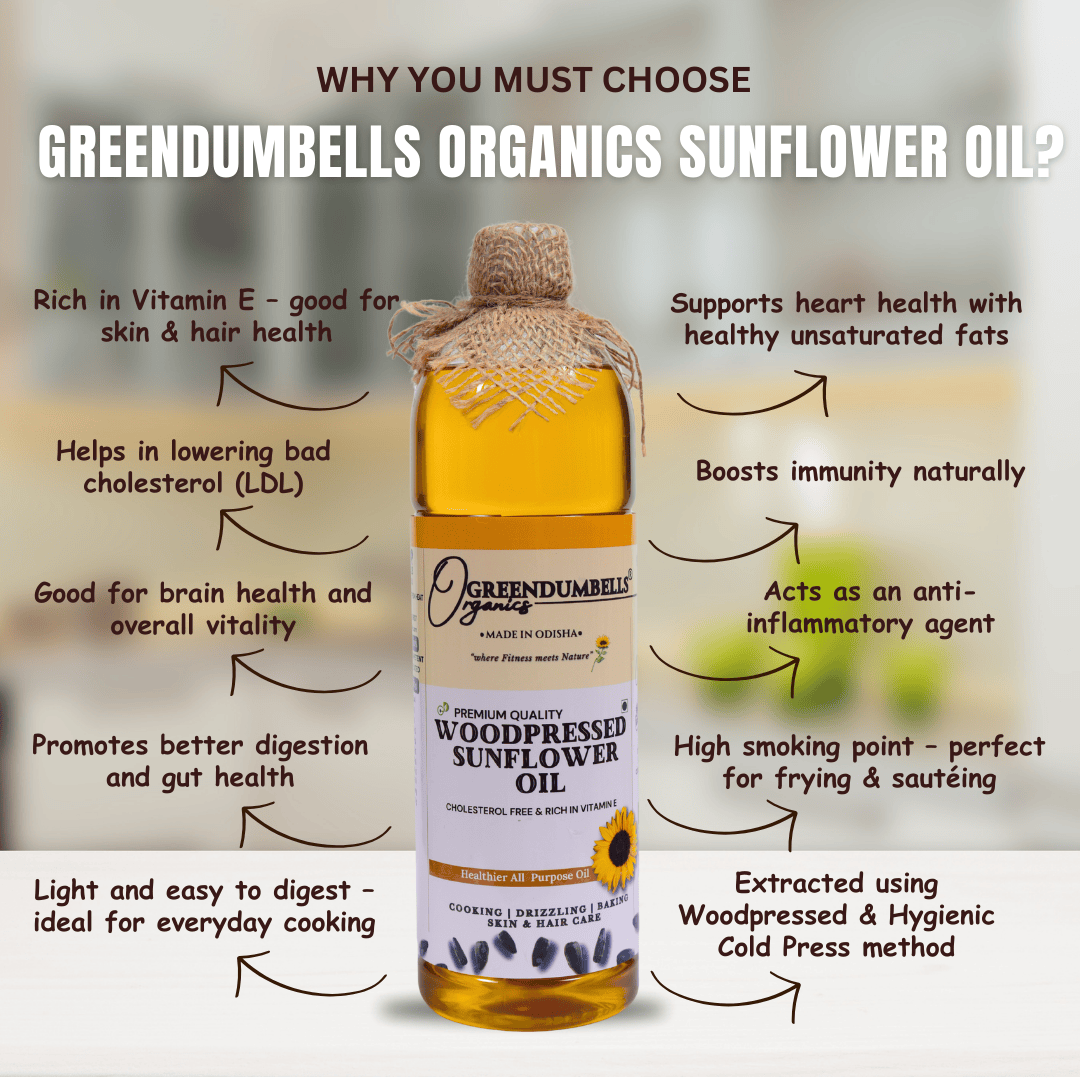 Cold Pressed Sunflower Oil 1L – GreenDumbells Organics